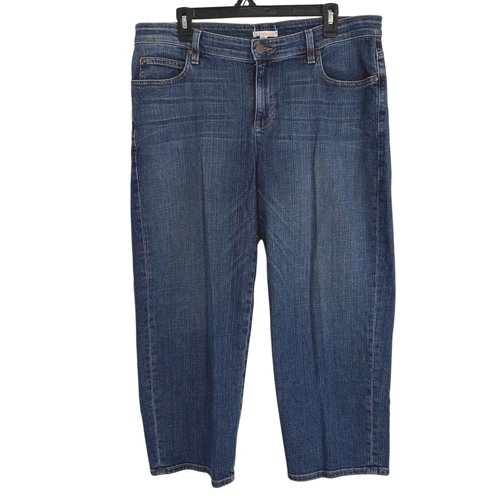Eileen Fisher Womens Casual Wide Leg Minimalist Cropped Jeans Organic Cotton  12
